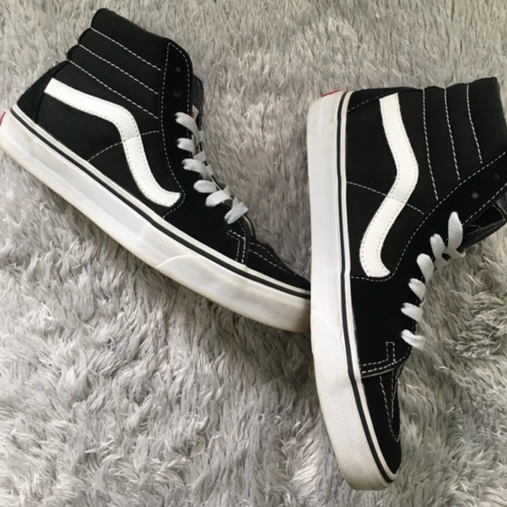 Vans Black and White High-Top Sneakers